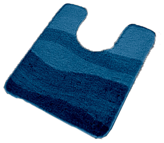 Royal Blue Non Slip Washable Bathroom Rug, Miami, Pedestal Contemporary Bath Mats by Vita