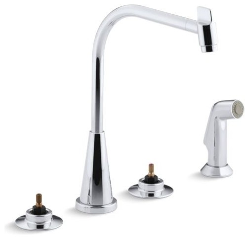 Kohler Triton 4 Hole Widespread Kitchen Faucet W 8 Multi Swivel