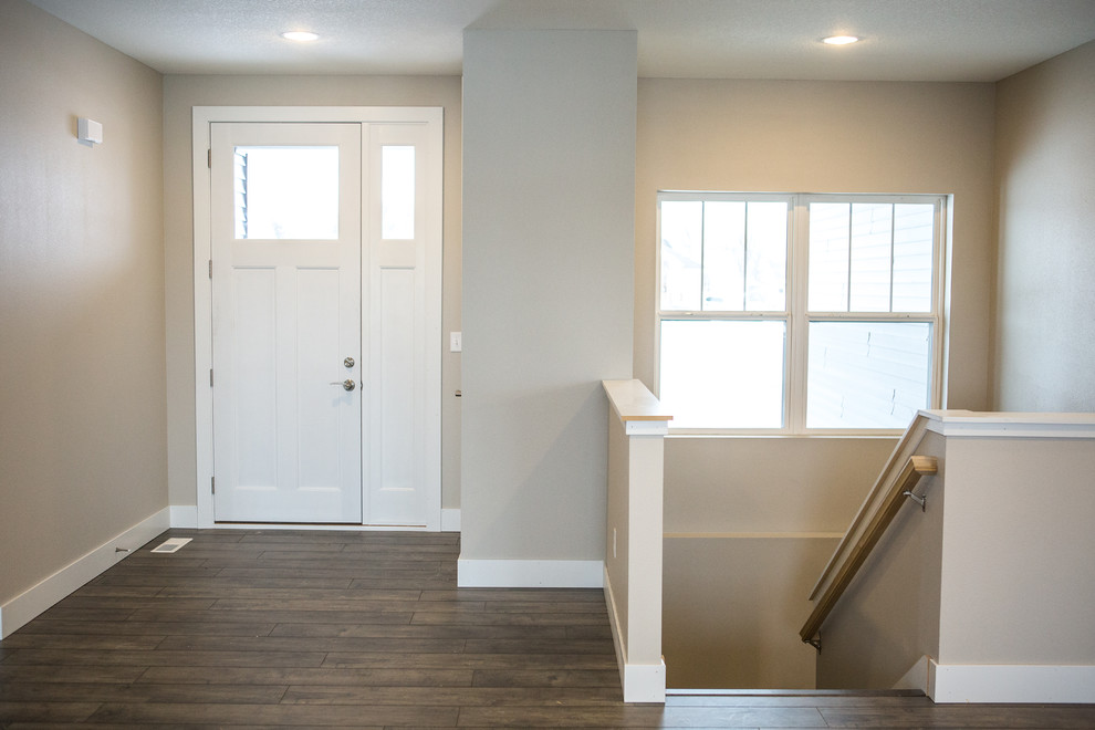 Entryway - transitional entryway idea in Cedar Rapids
