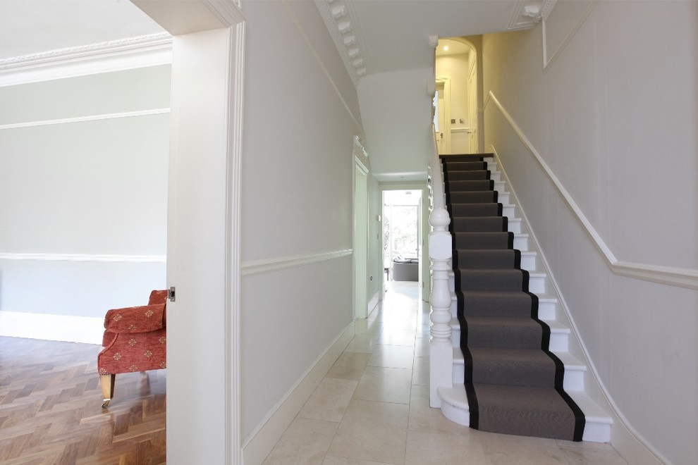 Design ideas for a transitional staircase in London.