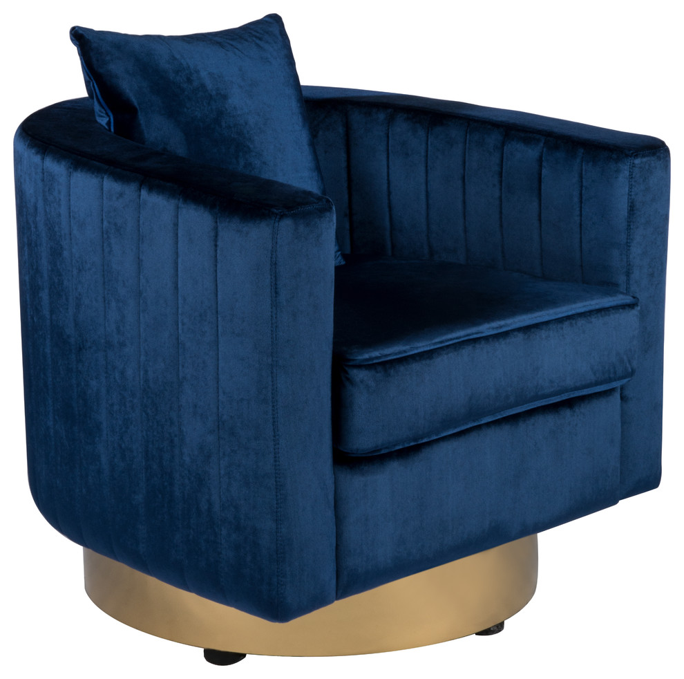 irina swivel barrel chair royal bluegold