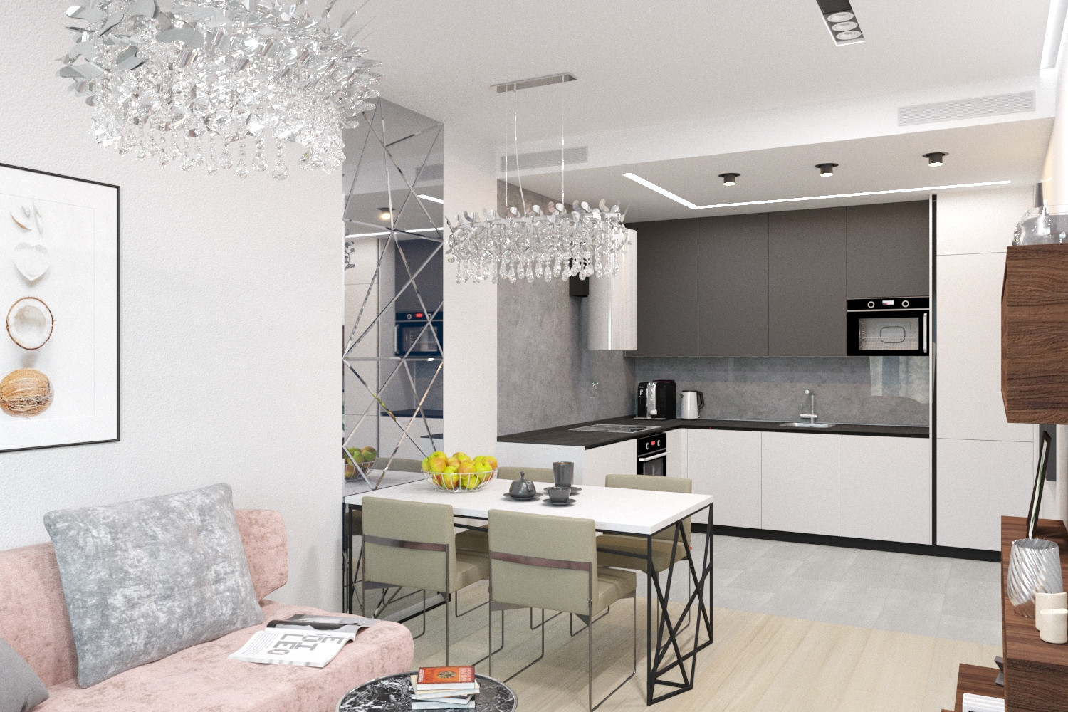 Трехкомнатная квартира в современной эклектике