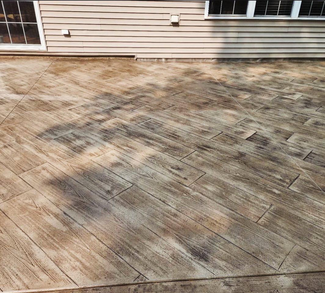 Turtle creek backyard Stamped Concrete patio!