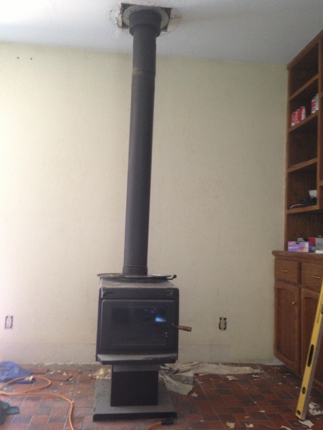Removal of woodburning stove