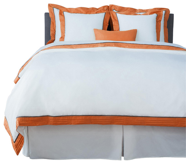Lacozi Sateen Persimmon Pintuck Duvet Cover Set Queen