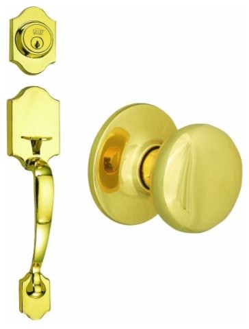 Sussex 2-Way Latch Entry Door Handle Set with Knob, Handle and Keyway