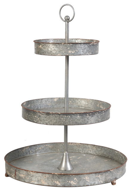 Tin Metal 3 Tier Tray Farmhouse Dessert And Cake Stands By A B Tin Metal 3 Tier Tray