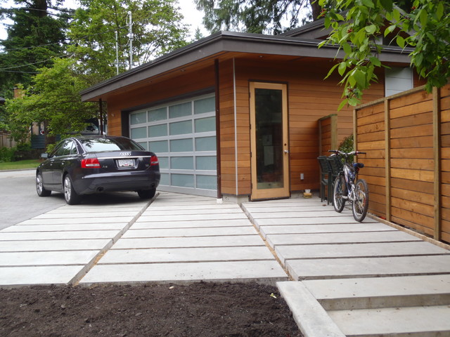 Geometric House Detached Garage Contemporary Exterior