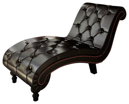 VidaXL Chesterfield Brown Chaise Lounge Button Tufted