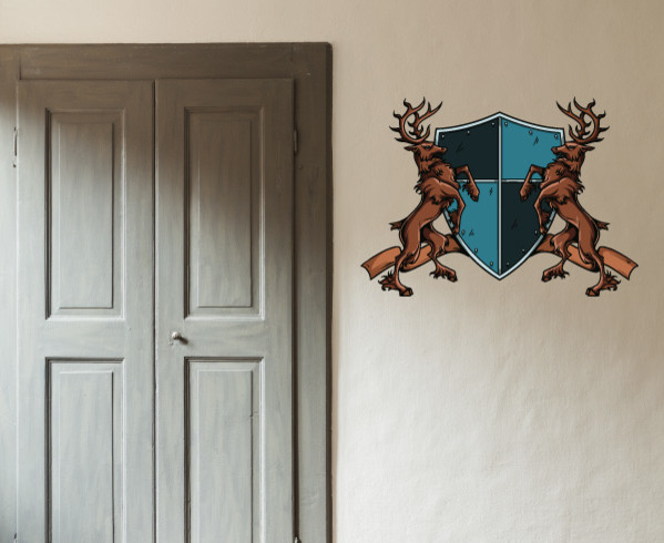 Family Crest Vinyl Wall Decal FamilyCrestUScolor005; 72 in.