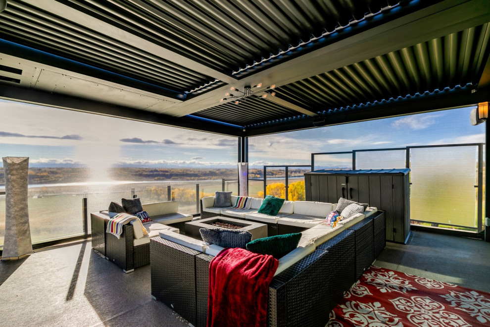 This is an example of a contemporary deck in Calgary.