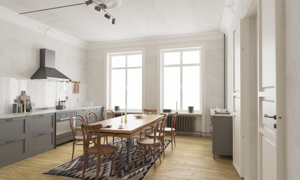 Дизайн интерьера и визуализация кухни в Скандинавском стиле.