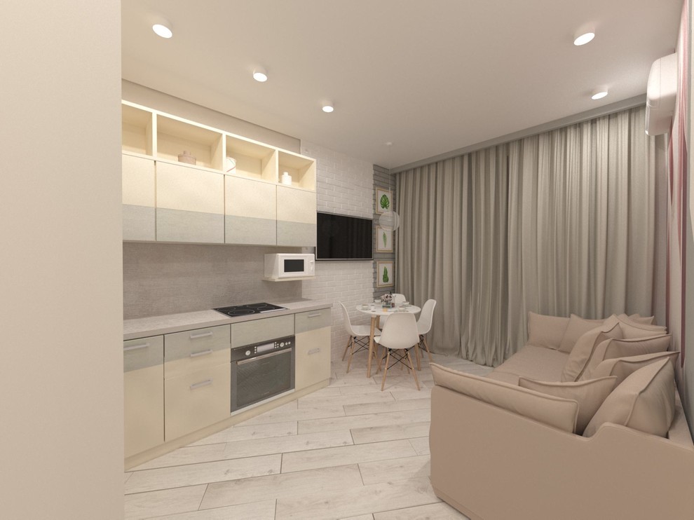 Дизайн студии 44м2 Лесная поляна