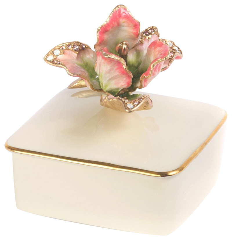 Jay Strongwater Lainey Tulip Porcelain Box