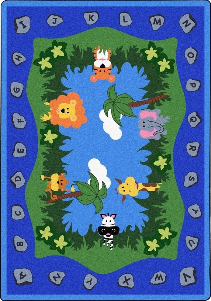 Kid Essentials, Infants And Toddlers Jungle Peeps Rug, 7'8"X10'9"
