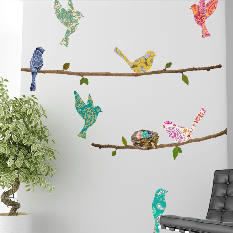 Wall Decal, Paisley Birds and Branches