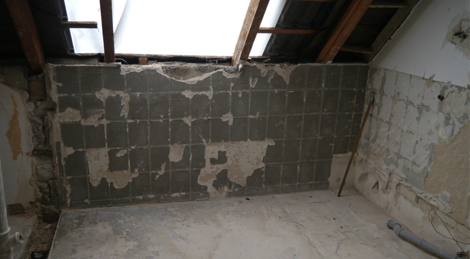 Familienbad auf kleiner Fläche - Baustelle