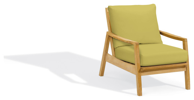 Siena Club Chair, Natural Shorea, Peridot Polyester Cushion