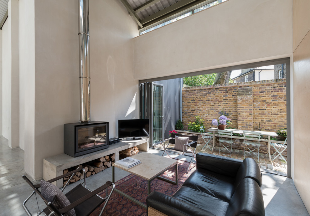 Industrial living room in London.