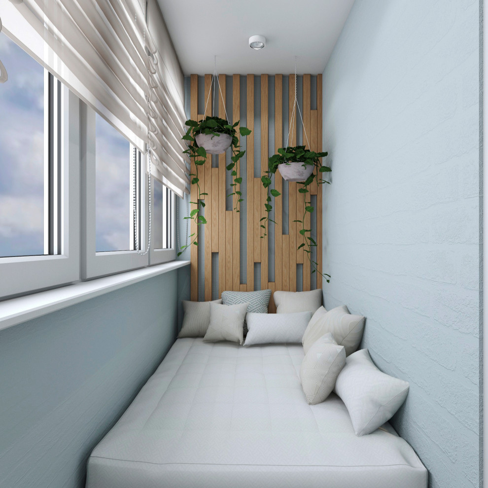 Дизайн современной однокомнатной квартиры в морских оттенках