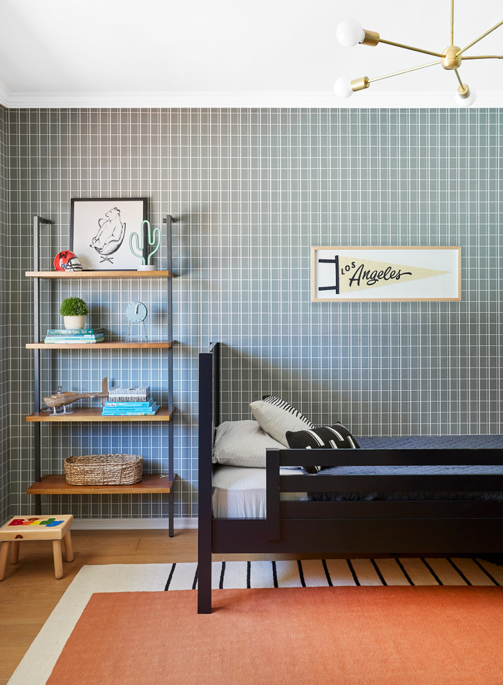 Example of a minimalist kids' room design in Los Angeles