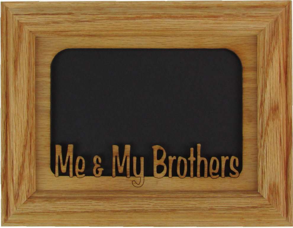 Me and My Brothers Black Picture Frame and Oak Matte, 5"x7", 5"x7" Transitional Picture