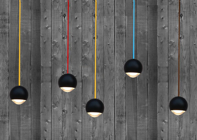 R & S Black Ball LED Pendant Lighting