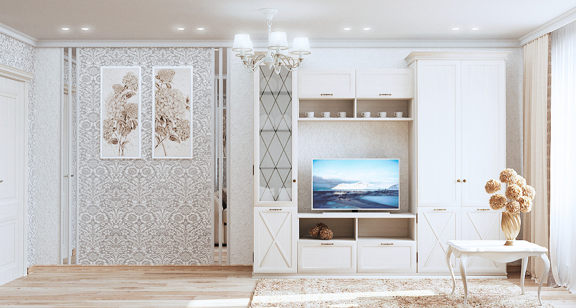 Трехкомнатная квартира в белом цвете