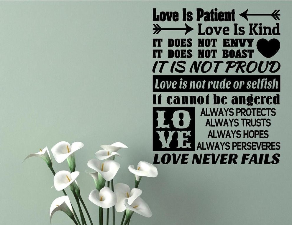 Love is Patient. Love is Kind., Wall Decor Stickers Contemporary