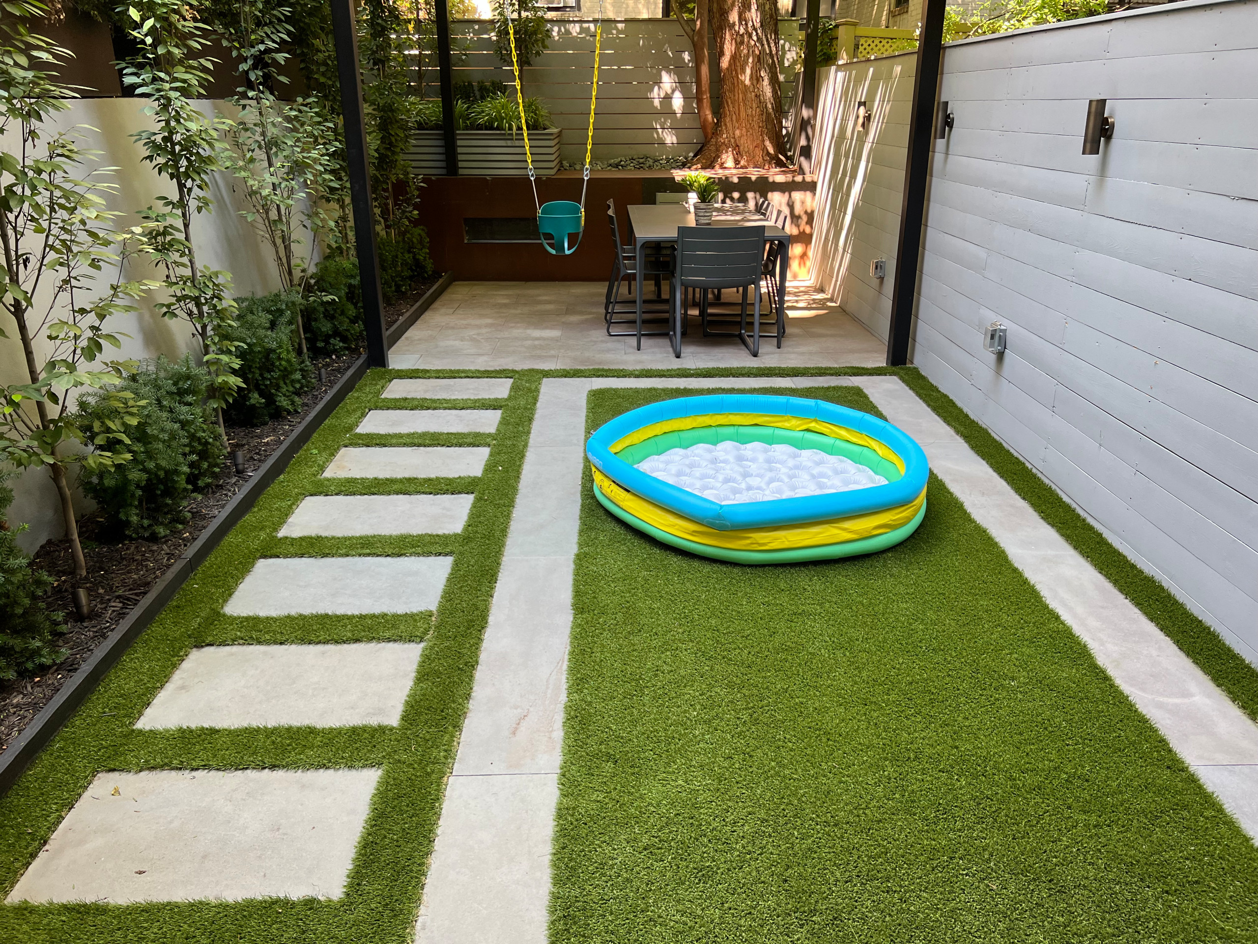 Kid friendly narrow garden