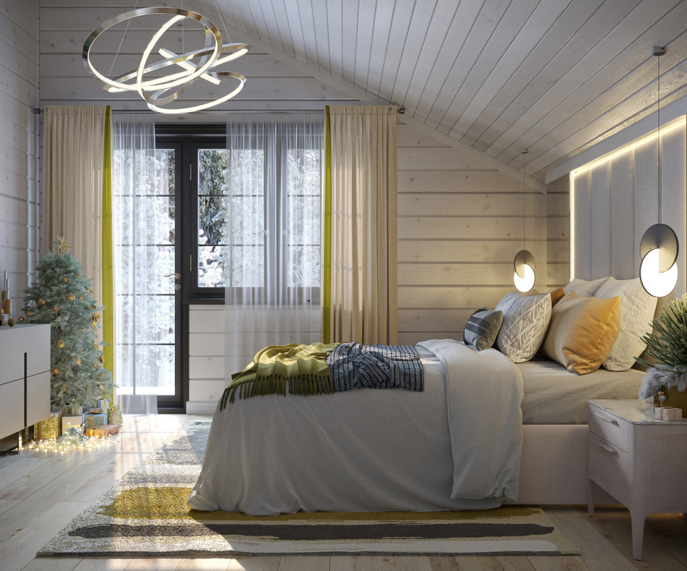 Мастер спальня, дом из бруса в КП Перелески