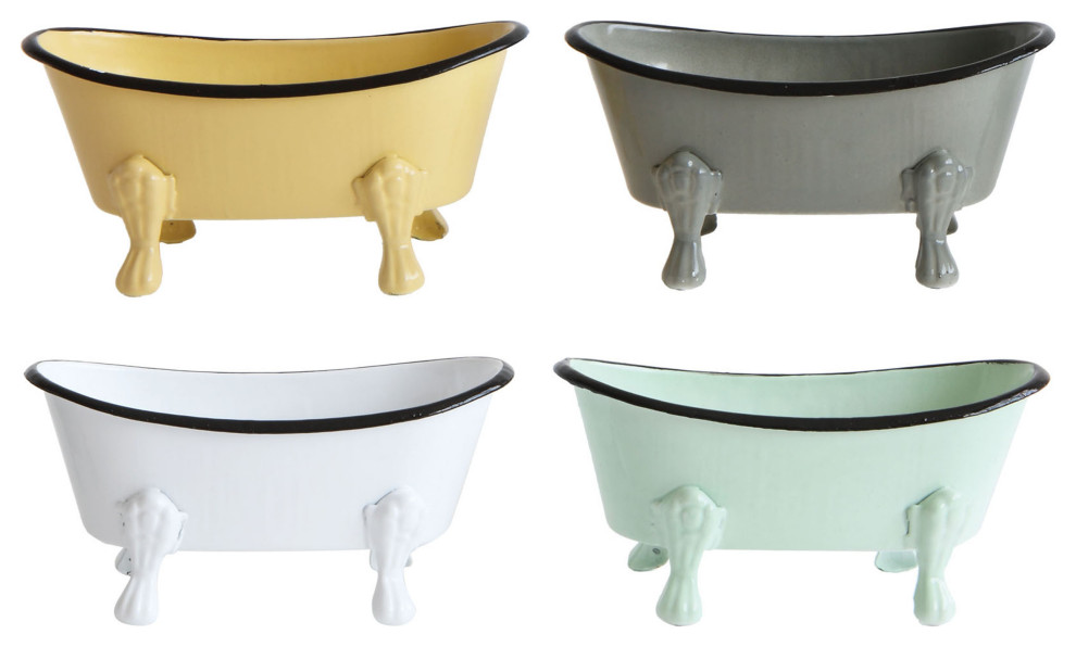 Metal Bathtub Soap Dishes (Set of 4 Colors) Eclectic Soap Dishes