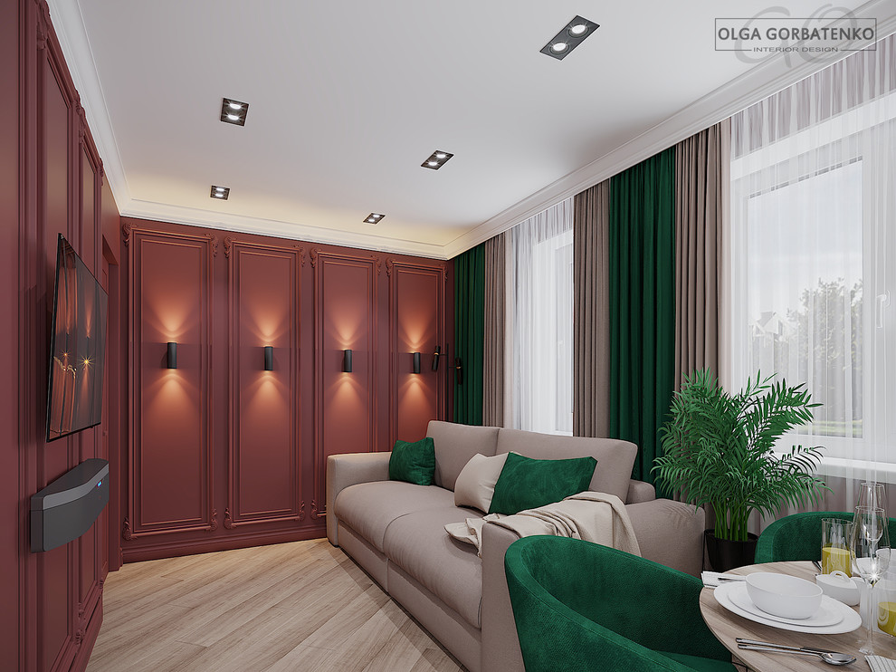 Кухня-гостиная "Спелый гранат"