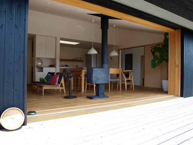 通り土間のある平屋 giapponese-moderno-portico