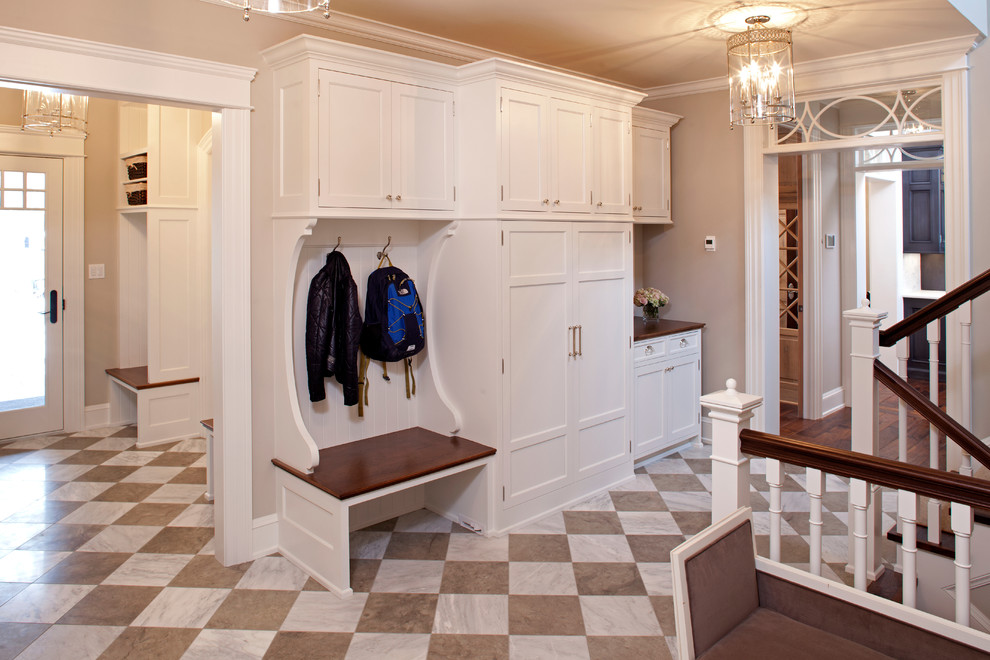 This is an example of a traditional mudroom in Minneapolis.