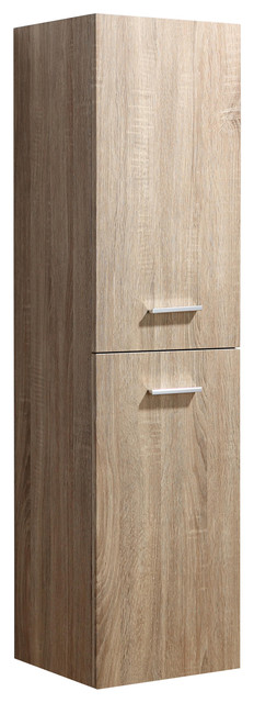 Kiss Bathroom Cabinet With Reversible Doors, Pale Wood