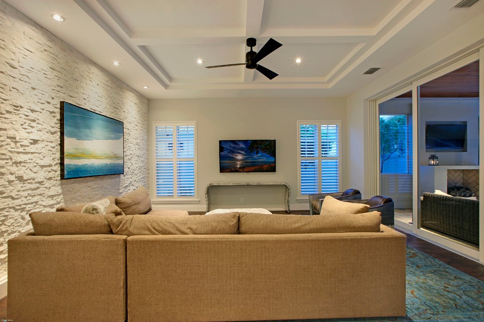 Transitional living room in Miami.