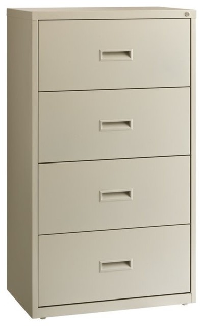 Hirsh 4 Drawer Lateral File Cabinet In Light Gray Contemporary