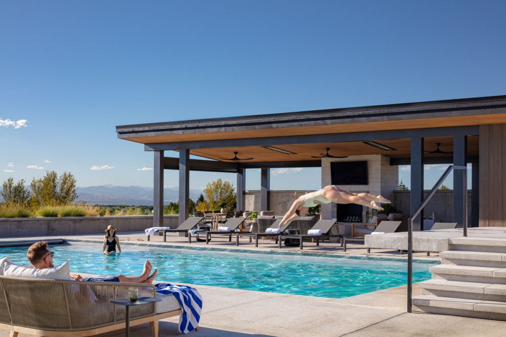 Luxury Custom Home Pool and Pool House - Transitional - Pool - Denver ...