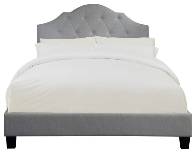 Home Fare King Scalloped Tufted Upholstered Bed