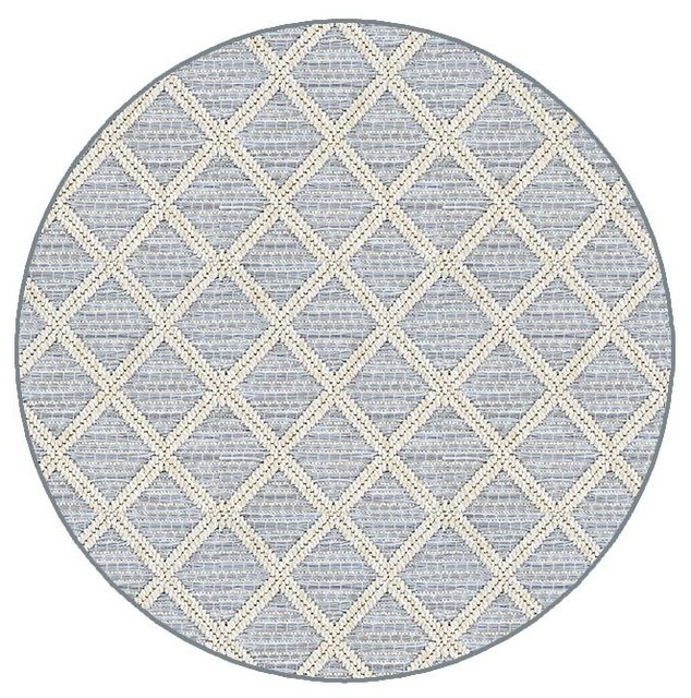 Couristan Cape May Area Rug Indoor/Outdoor Carpet, Round 12' Scandinavian Outdoor Rugs by