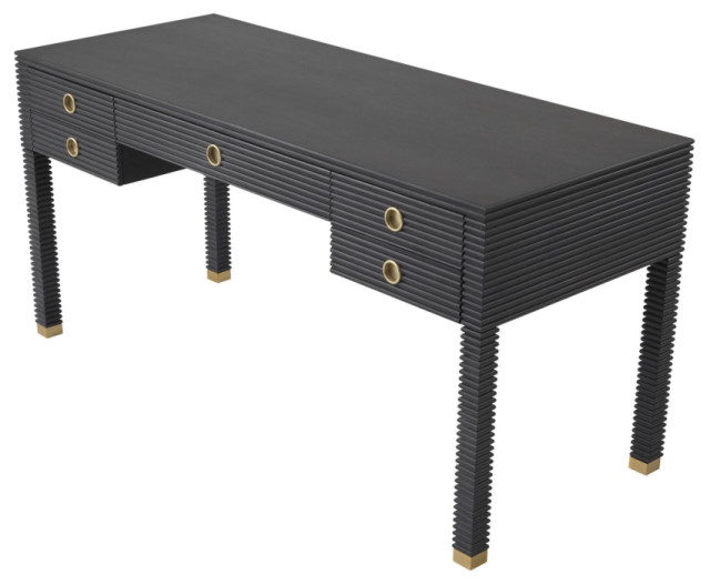 Charcoal Oak Desk Eichholtz Dimitrios Transitional Desks And