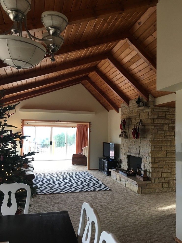 To paint or not to paint... the wood ceiling.