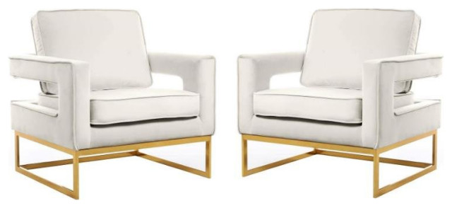 set of 2 white accent chairs