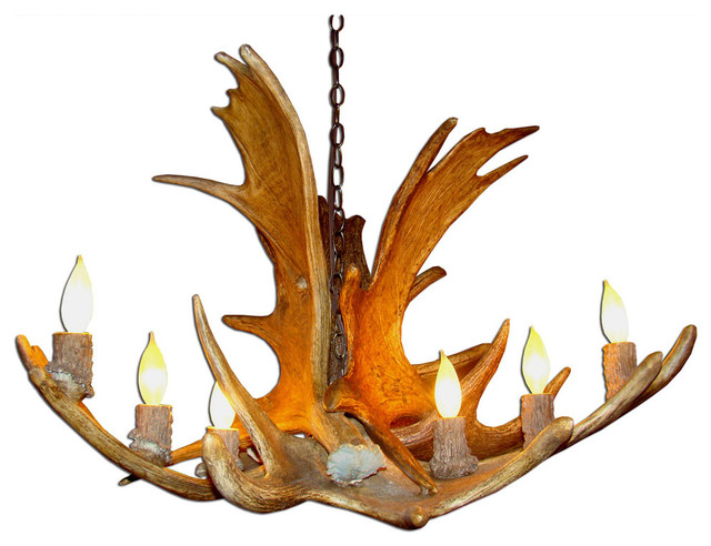 Moose Antler Chandelier Light Um No Shades