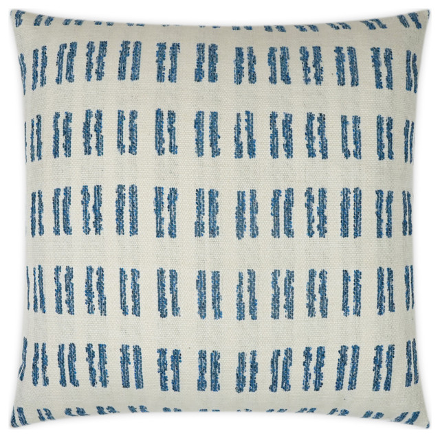 Outdoor Saybrook Pillow Blue, 22" x 22" Contemporary Outdoor