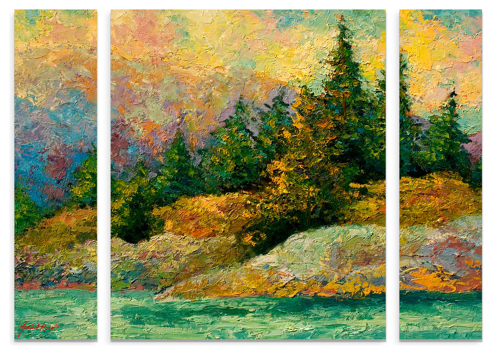 Marion Rose 'Pacific Island' Multi Panel 3Piece Art Set, 32x24