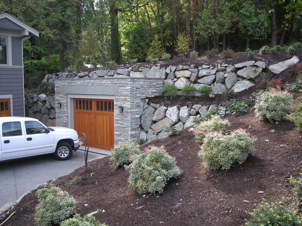 Design ideas for a transitional one-car garage in Seattle.