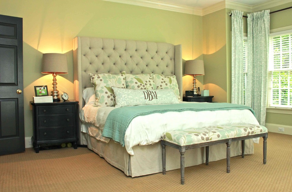 This is an example of a transitional bedroom in Charlotte.