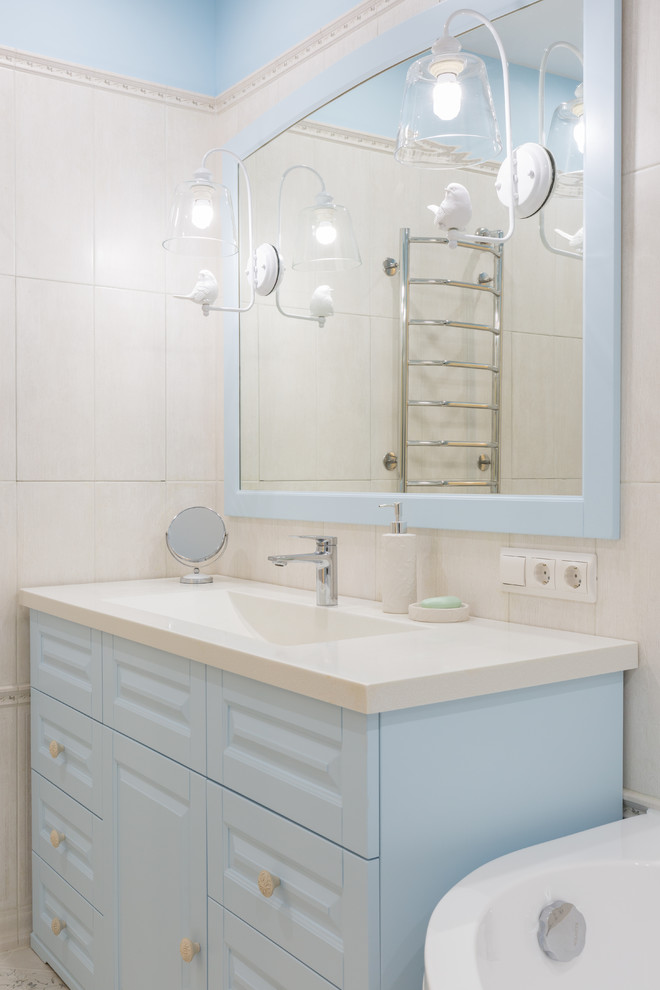 Реализованный проект ванной комнаты "Кусочек Прованса"